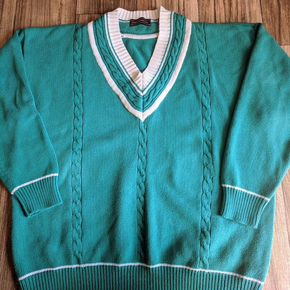 Vintage teal v-neck sweater